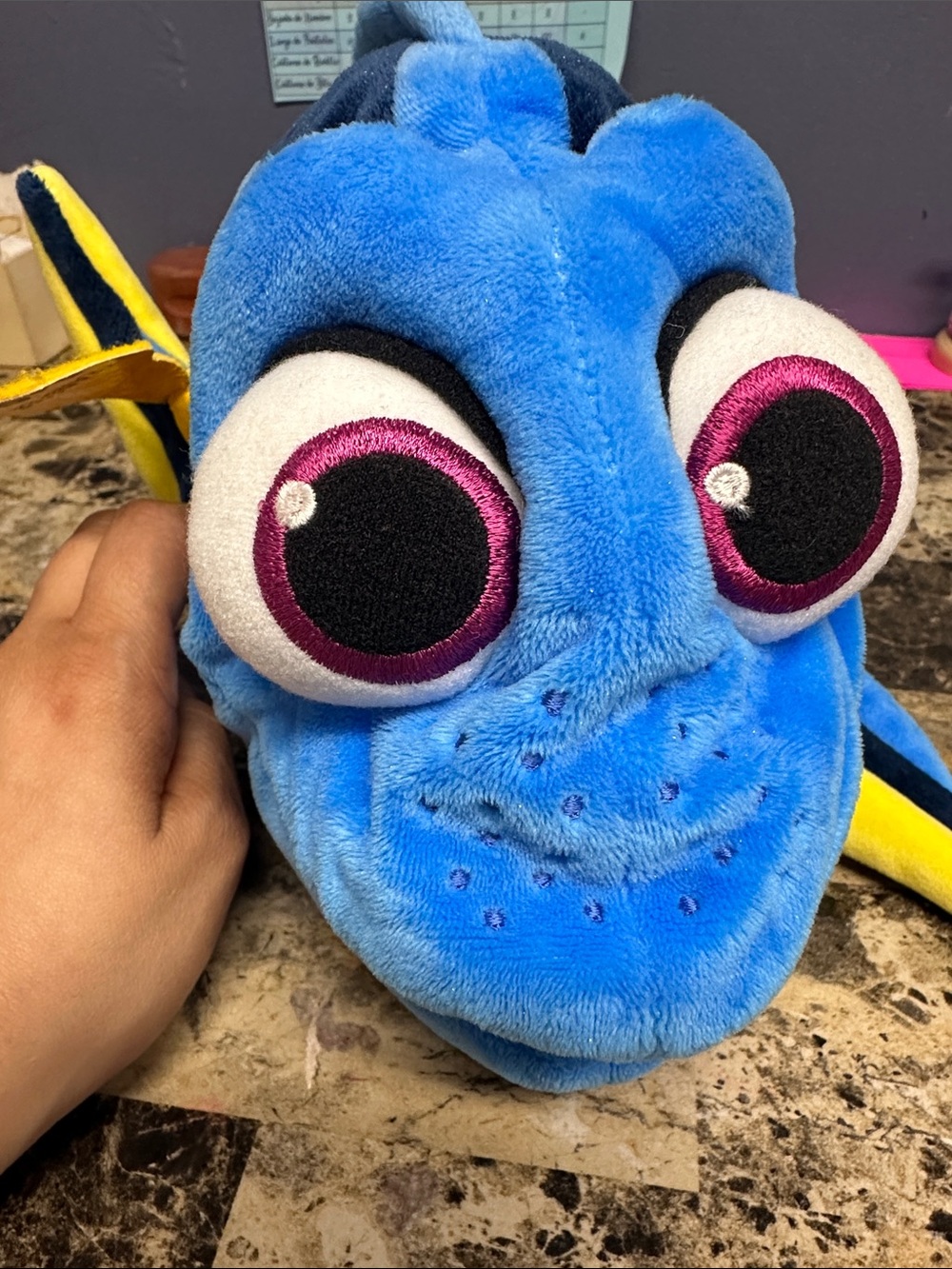 Dory Disney Blue Plush Fish Toy with Pink-Trimmed Eyes